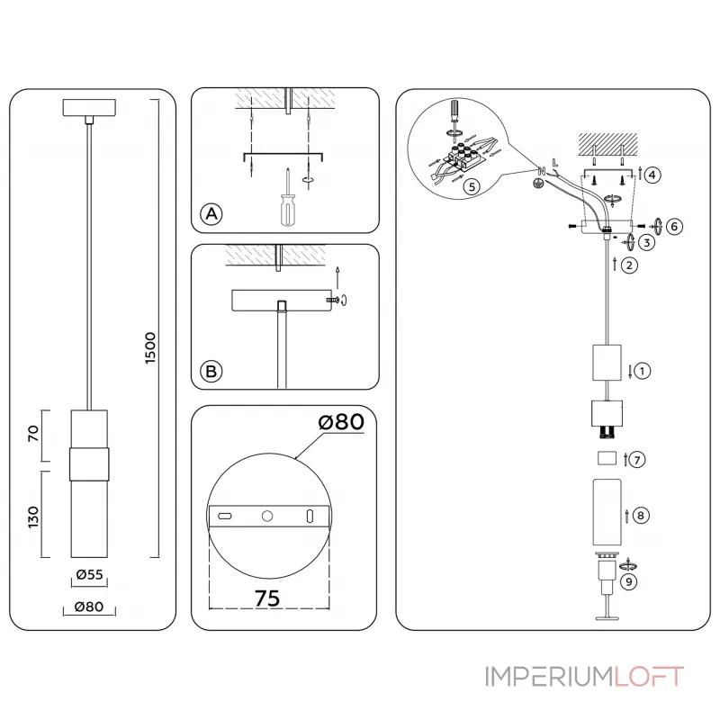 Подвесной светильник Ambrella HIGH LIGHT LH55111 Подвесной светильник Ambrella HIGH LIGHT LH55111
