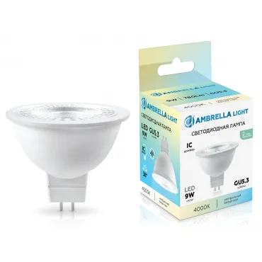 Светодиодная лампа Lens 38° MR16 9W 4000K Ambrella BULBING 170904