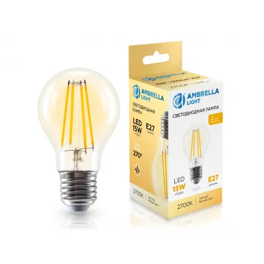 Лампа светодиодная Лон A60 15W 2700K Ambrella BULBING 601513
