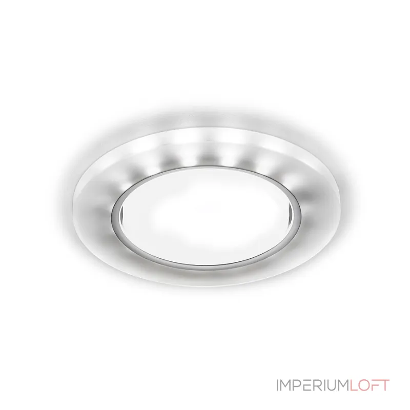 Встраиваемый точечный светильник GX53 с LED подсветкой Ambrella STANDARD SPOT G214 CH/WH Встраиваемый точечный светильник GX53 с LED подсветкой Ambrella STANDARD SPOT G214 CH/WH