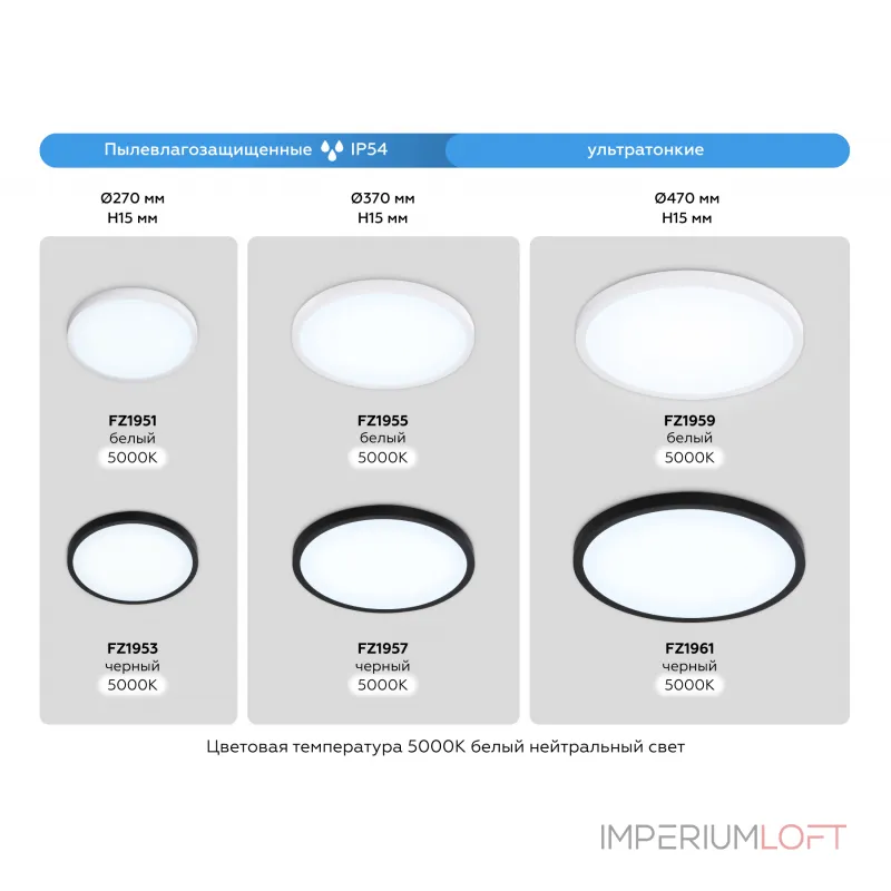 Светильник светодиодный ультратонкий с высокой степенью защиты IP54 Ambrella ORBITAL FZ1957 от ImperiumLoft Светильник светодиодный ультратонкий с высокой степенью защиты IP54 Ambrella ORBITAL FZ1957 от ImperiumLoft