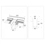Коннектор T-образный для встраиваемого шинопровода Magnetic Ambrella TRACK SYSTEM GL1042