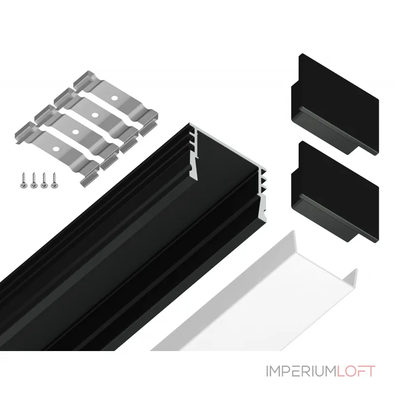 Алюминиевый профиль накладной Ambrella ILLUMINATION GP1750BK Алюминиевый профиль накладной Ambrella ILLUMINATION GP1750BK