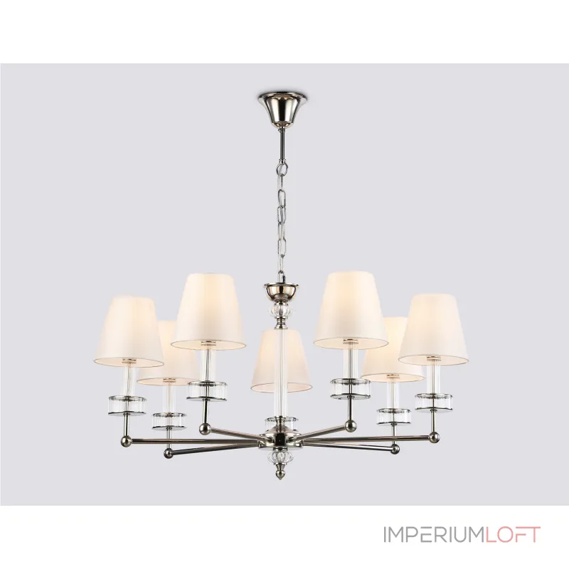 Подвесная люстра с абажурами и хрусталем Ambrella HIGH LIGHT LH71003 Подвесная люстра с абажурами и хрусталем Ambrella HIGH LIGHT LH71003