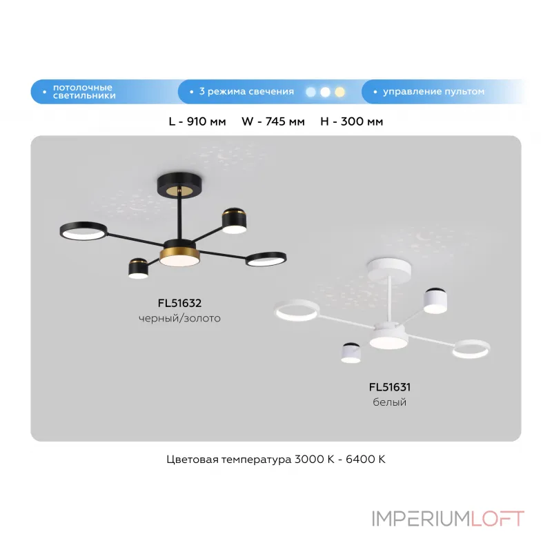 Потолочный светодиодный светильник с пультом Ambrella COMFORT FL51631