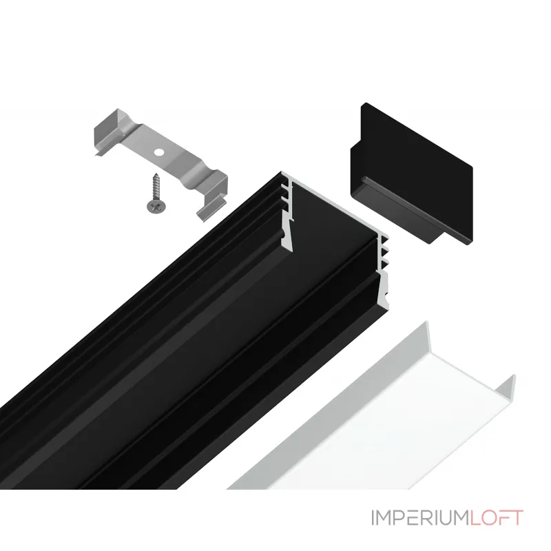 Алюминиевый профиль накладной Ambrella ILLUMINATION GP1750BK Алюминиевый профиль накладной Ambrella ILLUMINATION GP1750BK