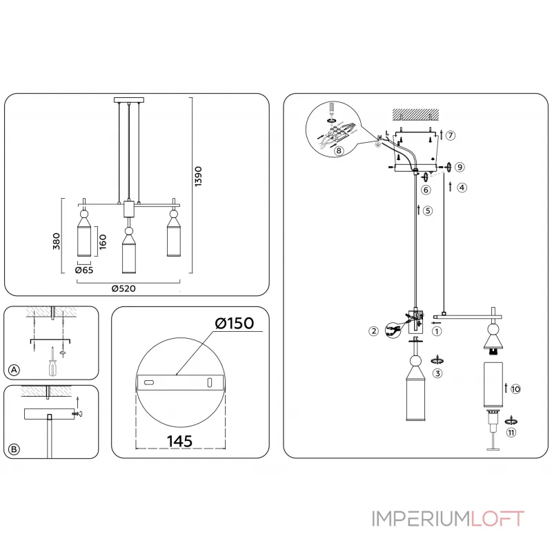 Подвесная люстра Ambrella HIGH LIGHT LH55276 Подвесная люстра Ambrella HIGH LIGHT LH55276