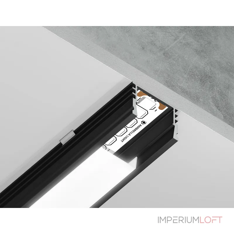 Алюминиевый профиль накладной Ambrella ILLUMINATION GP1750BK Алюминиевый профиль накладной Ambrella ILLUMINATION GP1750BK