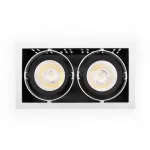Карданный встраиваемый светодиодный светильник Ambrella TECHNO SPOT T812 BK/CH 2*12W 4200K