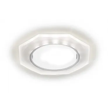 Встраиваемый точечный светильник GX53 с LED подсветкой Ambrella STANDARD SPOT G216 CH/WH