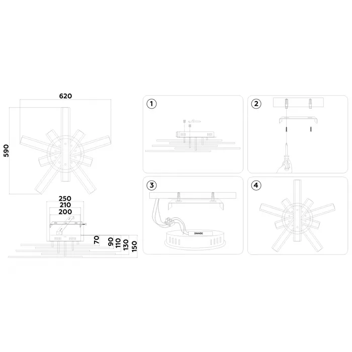 Настенно-потолочный светодиодный светильник с пультом Ambrella ACRYLICA FA8906 от ImperiumLoft