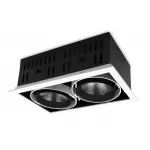 Карданный встраиваемый светодиодный светильник Ambrella TECHNO SPOT T812 BK/CH 2*12W 4200K
