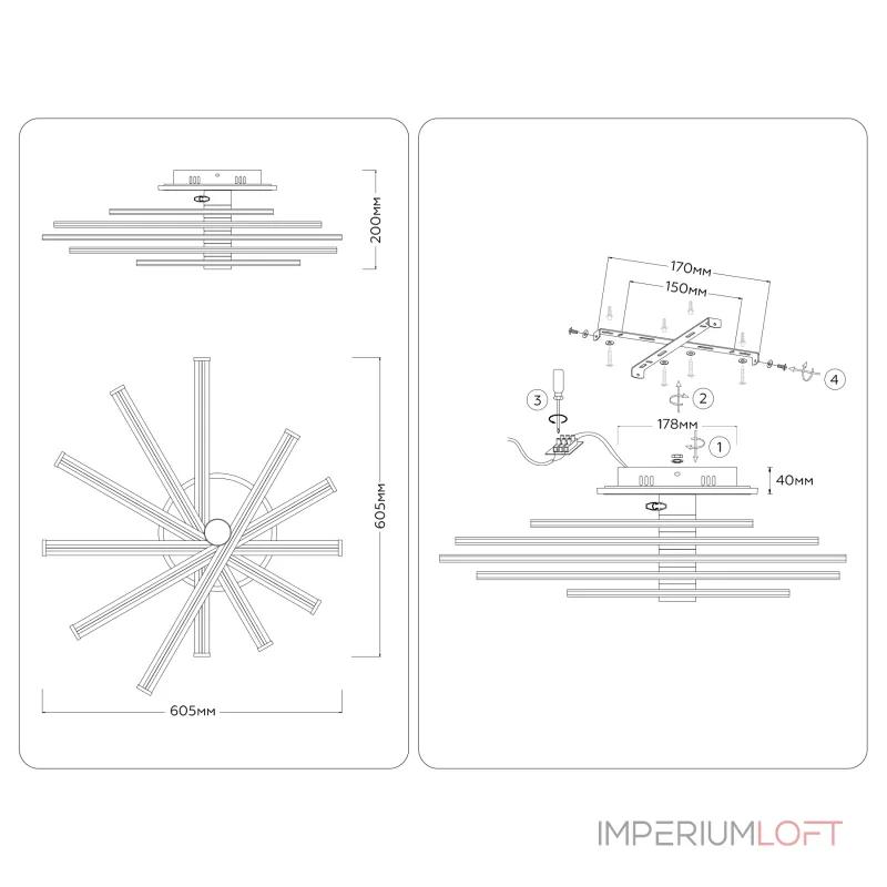 Потолочная люстра Ambrella COMFORT LineTech FL6234 Потолочная люстра Ambrella COMFORT LineTech FL6234