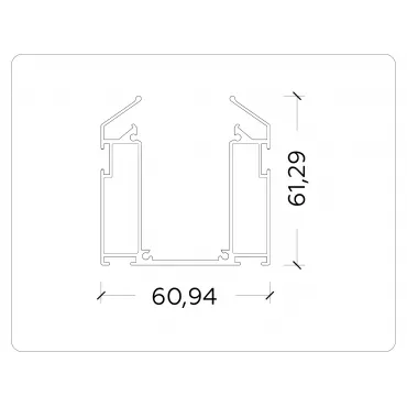 Корпус для накладного шинопровода в натяжной потолок Magnetic Ambrella TRACK SYSTEM GL1014 от ImperiumLoft