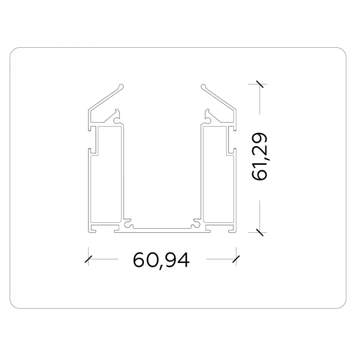 Корпус для накладного шинопровода в натяжной потолок Magnetic Ambrella TRACK SYSTEM GL1014 от ImperiumLoft