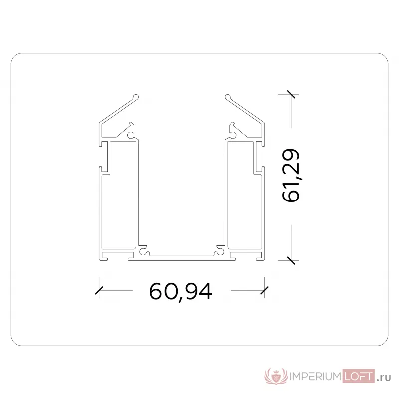 Корпус для накладного шинопровода в натяжной потолок Magnetic Ambrella TRACK SYSTEM GL1014 от ImperiumLoft