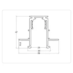 Шинопровод 3м встраиваемый под ГКЛ 9,5мм Magnetic Standard 48V 20mm Ambrella Track System GL3338-9.5