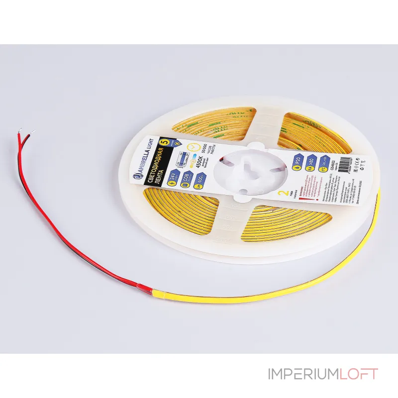 Светодиодная лента GS4602 COB 384Led/ 7W m/ 24V IP20 4500K/ 5m*3mm*2mm (2 конт.) Ambrella ILLUMINATION GS GS4602