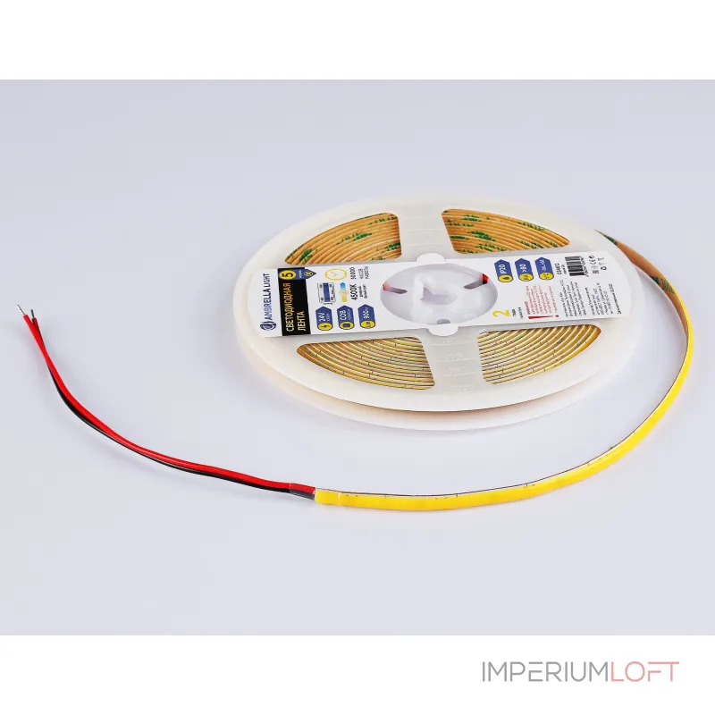 Светодиодная лента GS4612 COB 400Led/10W m/ 24V IP20 4500K/ 5m*5mm*2.1mm (2 конт.) Ambrella ILLUMINATION GS GS4612