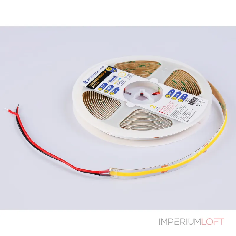 Светодиодная лента GS4752 COB 528Led/14W m/ 24V IP20 4500K/ 5m*10mm*2mm (2 конт.) Ambrella ILLUMINATION GS GS4752 Светодиодная лента GS4752 COB 528Led/14W m/ 24V IP20 4500K/ 5m*10mm*2mm (2 конт.) Ambrella ILLUMINATION GS GS4752