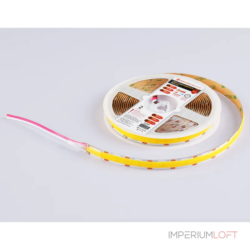 Светодиодная лента GS4801 COB 616Led/19W m/ 24V IP20 3000K/ 5m*12mm*2mm (2 конт.) Ambrella ILLUMINATION GS GS4801