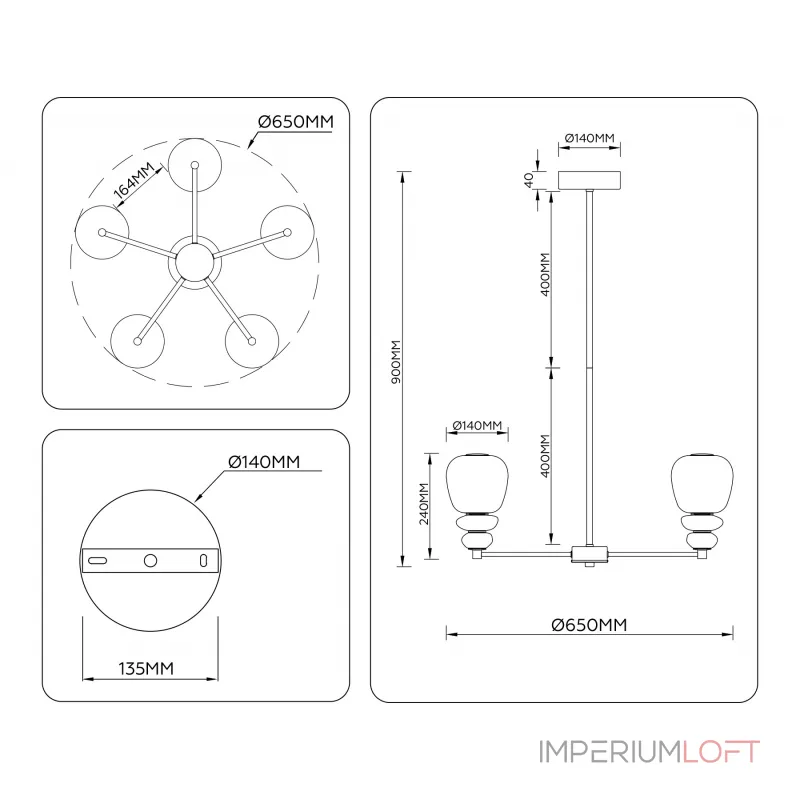 Люстра на штанге Ambrella HIGH LIGHT LH LH53164