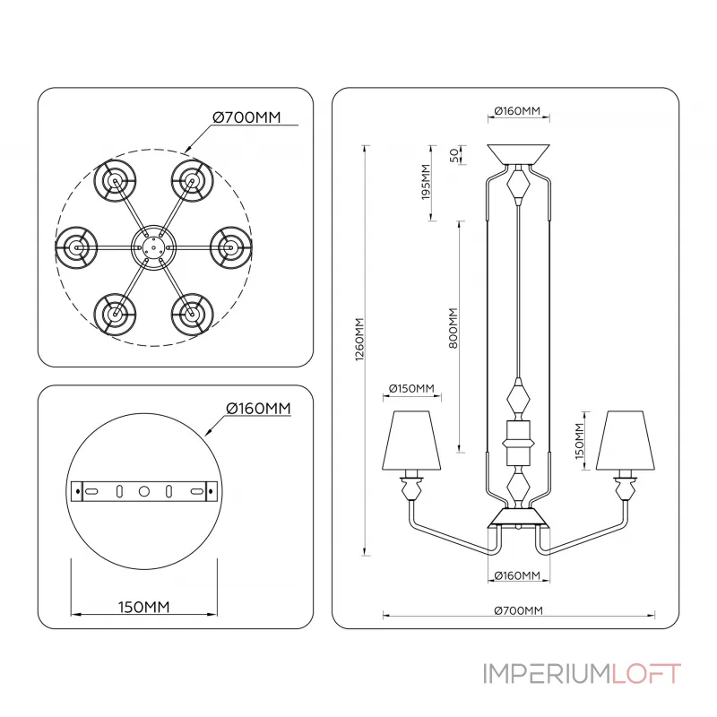 Подвесная люстра Ambrella HIGH LIGHT LH LH75401 Подвесная люстра Ambrella HIGH LIGHT LH LH75401
