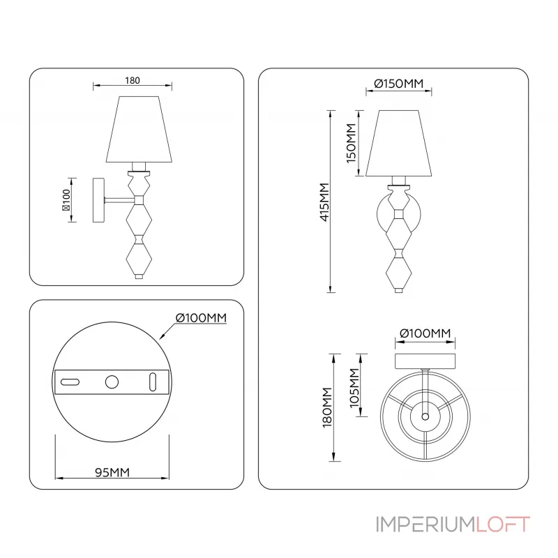 Настенный светильник Ambrella HIGH LIGHT LH LH75409 Настенный светильник Ambrella HIGH LIGHT LH LH75409
