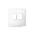 Лицевая панель (Белый глянец) для компьютерной/телефонной двойной розетки Ambrella Volt ALFA AP1121 от ImperiumLoft
