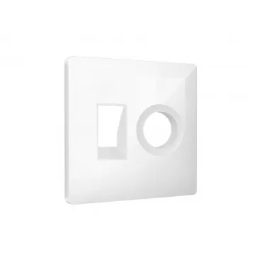 Лицевая панель (Белый глянец) для компьютерной/телефонной + TV розетки Ambrella Volt ALFA AP1125 Лицевая панель (Белый глянец) для компьютерной/телефонной + TV розетки Ambrella Volt ALFA AP1125