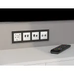 Лицевая панель для компьютерной/телефонной + TV розетки RJ-45/RJ-11 Ambrella Volt ALFA AP1325