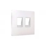 Лицевая панель для компьютерной/телефонной двойной розетки RJ-45/RJ-11 Ambrella Volt ALFA AP2121