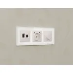 Лицевая панель для компьютерной/телефонной + TV розетки RJ-45/RJ-11 Ambrella Volt ALFA AP2125