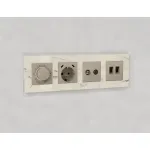 Лицевая панель для электрической розетки с заземлением со шторками 2USB C+C Ambrella Volt ALFA AP3705