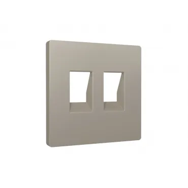 Лицевая панель (Серо-бежевый матовый) для компьютерной/телефонной двойной розетки Ambrella Volt ALFA AP3721 Лицевая панель (Серо-бежевый матовый) для компьютерной/телефонной двойной розетки Ambrella Volt ALFA AP3721