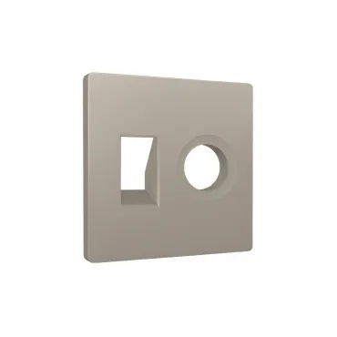 Лицевая панель (Серо-бежевый матовый) для компьютерной/телефонной + TV розетки Ambrella Volt ALFA AP3725 Лицевая панель (Серо-бежевый матовый) для компьютерной/телефонной + TV розетки Ambrella Volt ALFA AP3725