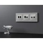 Лицевая панель для компьютерной/телефонной + TV розетки RJ-45/RJ-11 Ambrella Volt ALFA AP4125