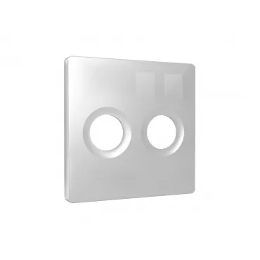 Лицевая панель (Серебро глянец) для TV двойной розетки Ambrella Volt ALFA AP4133