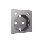 Лицевая панель (Сталь матовый) для электрической розетки с заземлением со шторками 2USB C+C Ambrella Volt ALFA AP5105 от ImperiumLoft