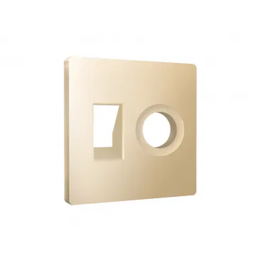 Лицевая панель (Шампань) для компьютерной/телефонной + TV розетки Ambrella Volt ALFA AP6125 Лицевая панель (Шампань) для компьютерной/телефонной + TV розетки Ambrella Volt ALFA AP6125