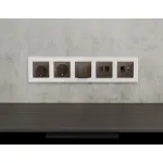 Лицевая панель для компьютерной/телефонной двойной розетки RJ-45/RJ-11 Ambrella Volt ALFA AP6421