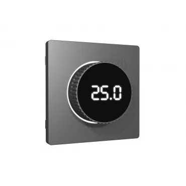 Лицевая панель (Антрацит серый) для терморегулятора теплого пола с цифровым дисплеем Ambrella Volt ALFA AP6558 Лицевая панель (Антрацит серый) для терморегулятора теплого пола с цифровым дисплеем Ambrella Volt ALFA AP6558