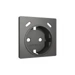 Лицевая панель (Антрацит серый) для электрической розетки с заземлением со шторками 2USB C+C Ambrella Volt ALFA AP6605 от ImperiumLoft