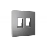 Лицевая панель (Антрацит серый) для компьютерной/телефонной двойной розетки Ambrella Volt ALFA AP6621 от ImperiumLoft