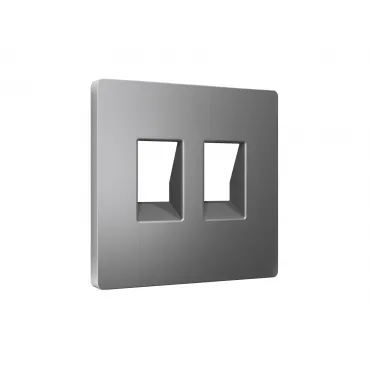 Лицевая панель (Антрацит серый) для компьютерной/телефонной двойной розетки Ambrella Volt ALFA AP6621 Лицевая панель (Антрацит серый) для компьютерной/телефонной двойной розетки Ambrella Volt ALFA AP6621
