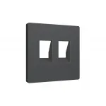 Лицевая панель (Графит мягкое касание) для компьютерной/телефонной двойной розетки Ambrella Volt ALFA AP9121 от ImperiumLoft