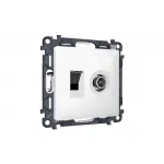 Комплект механизма розетки компьютерной + TV оконечной RJ-45 (8P8C) CAT6/50-870 MHz 1dB Ambrella Volt MA MA112510 от ImperiumLoft