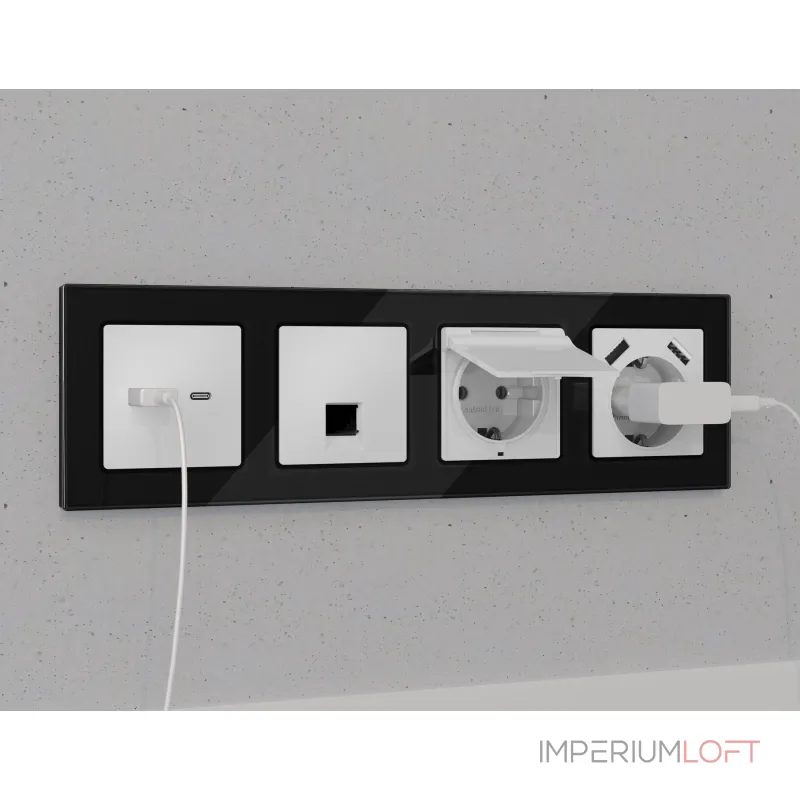 Комплект механизма компьютерной розетки Ambrella Volt MA MA132005 от ImperiumLoft