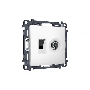 Комплект механизма розетки компьютерной + TV оконечной RJ-45 (8P8C) CAT6/50-870 MHz 1dB Ambrella Volt MA MA132510
