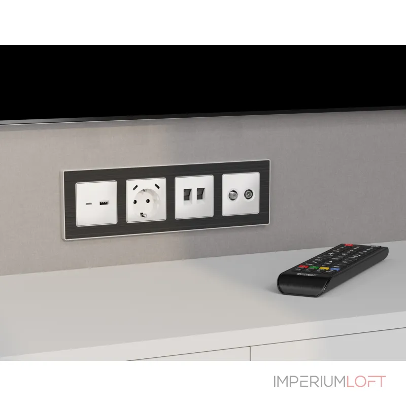Комплект механизма розетки TV оконечной + SAT 5-862MHz 3.5dB/950-2150MHz 3.5dB Ambrella Volt MA MA133310